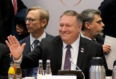 Mike Pompeo attends the summit in Warsaw, Poland. Sean Gallup / Getty Images