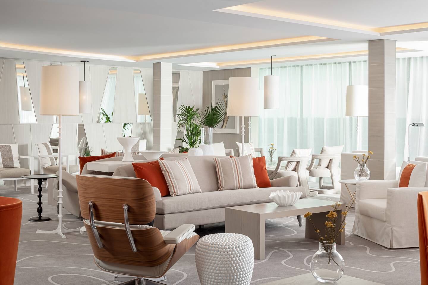 The Retreat Lounge in the 'Celebrity Beyond', designed by Kelly Hoppen. Photo: Kelly Hoppen