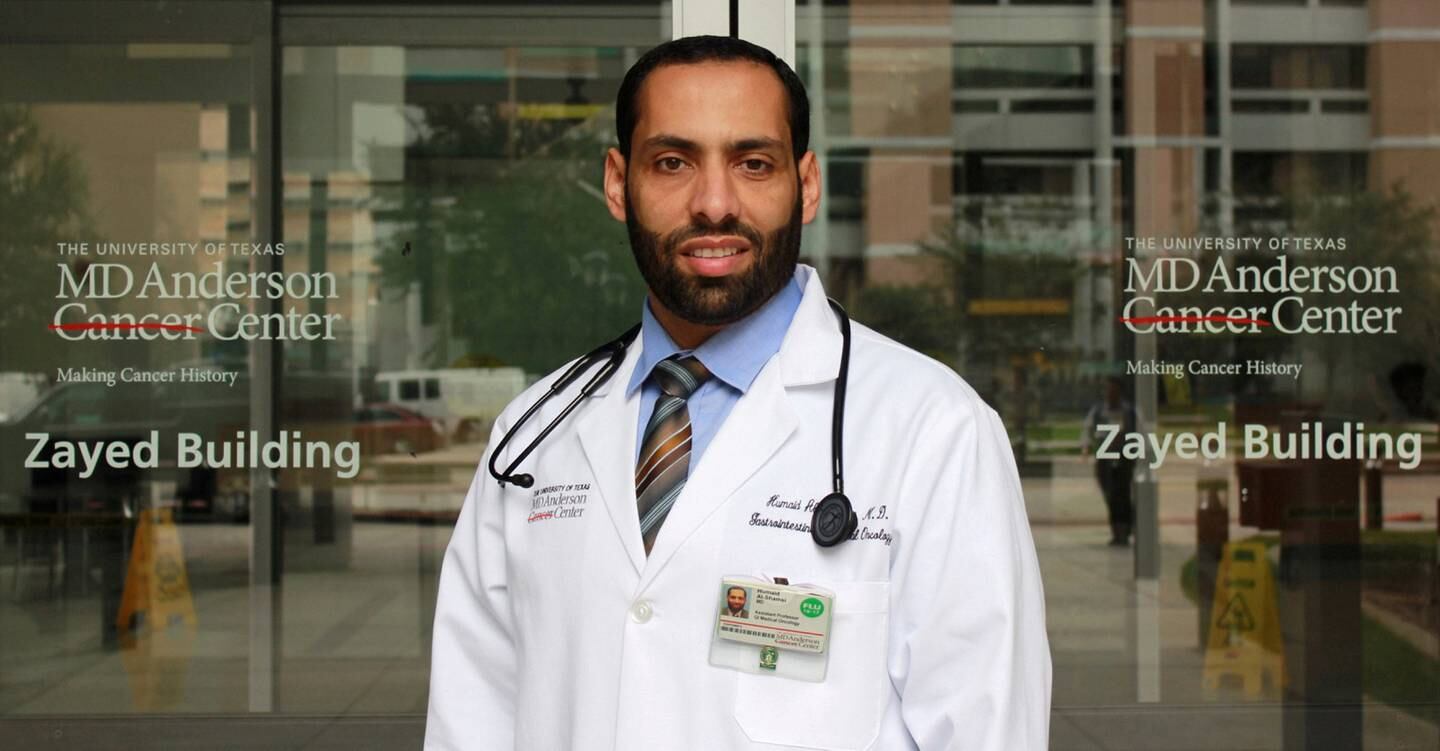 Dr Humaid Al Shamsi, at the MD Anderson Cancer Centre in Texas. Photo: handout