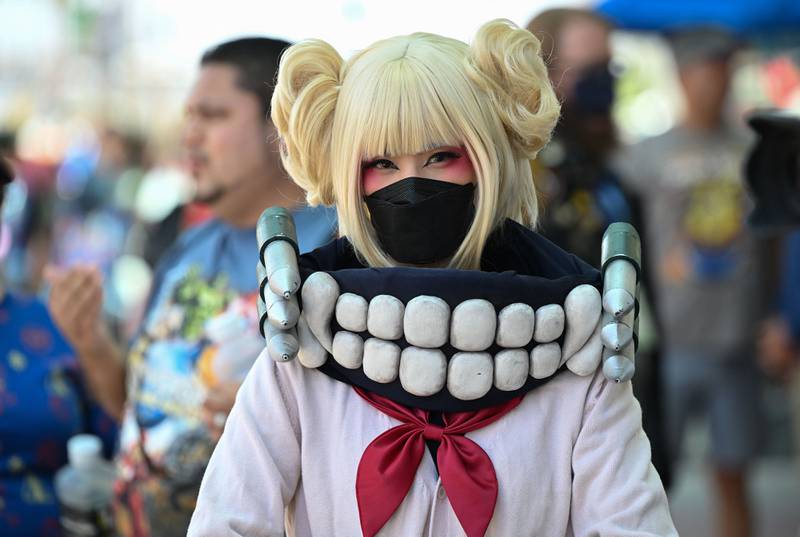 A cosplayer portrays Himiko Toga from the League of Villains in 'My Hero Academia'. AFP