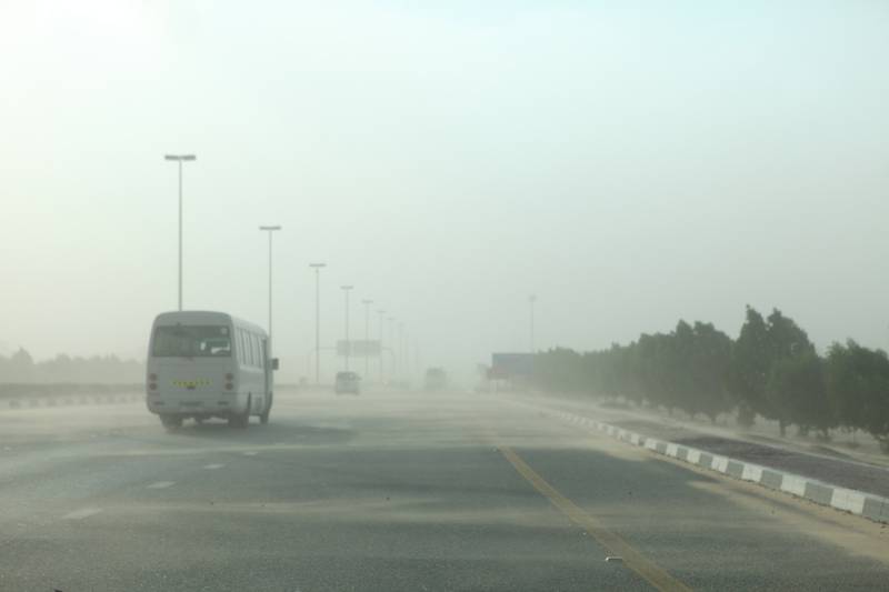 The National Centre of Meteorology said dust and sand in the air could reduce visibility during the day. Fatima Al Marzooqi / The National