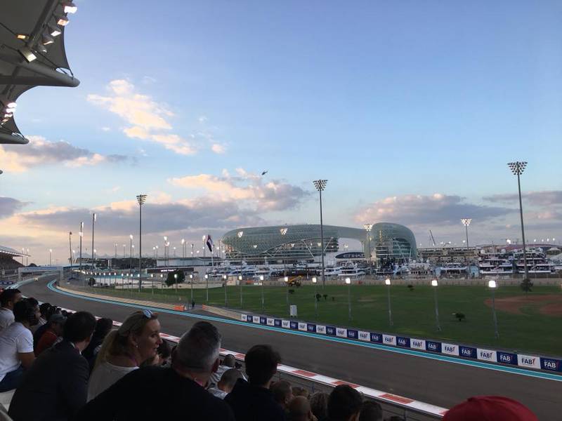 Race day at the Formula One track at Yas Marina on Yas Island in 2016. Photo: Evelyn Lau