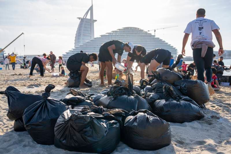 The bags of pellets fell from a container at sea and were washed ashore, said Candy Fanucci, who leads the Pirates Surf Rescue Dubai and Abu Dhabi group