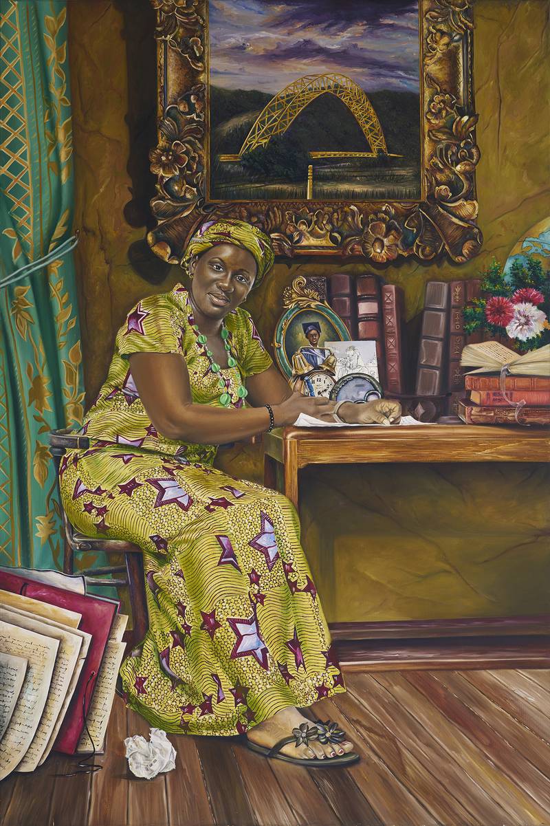 Ghanian artist Afia Prempeh's 'Nana Yaa' (2021) is on view at Christie's DIFC.