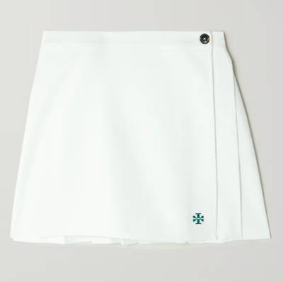 This embroidered pique tennis skirt by Tory Burch Sport is perfectly minimalist to go with any accessories. Dh619.28, www.net-a-porter.com. Photo: Tory Burch