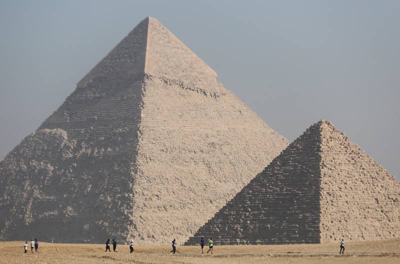 The pyramids provide a spectacular backdrop. Reuters