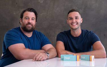 Kristian Stinson and Charles Wright, co-founders of Dubai start-up Hopi, resented spending a fortune on contact lenses and sourced cheaper premium alternatives from Taiwan. Courtesy Hopi