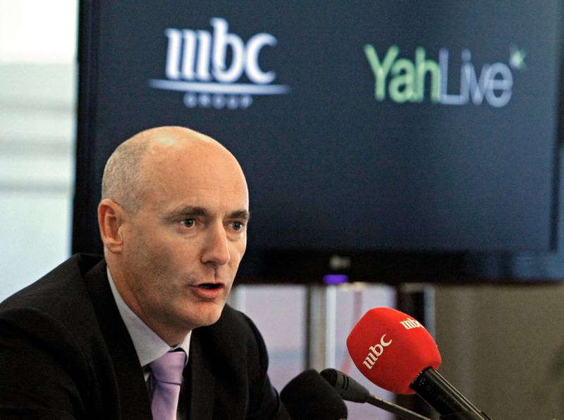 Dubai December 5, 2011 - Sam Barnett, CEO of MBC answers questions at a press conference at MBC headquarters in Media City, Dubai, December 5, 2011. (Photo by Jeff Topping/The National)
