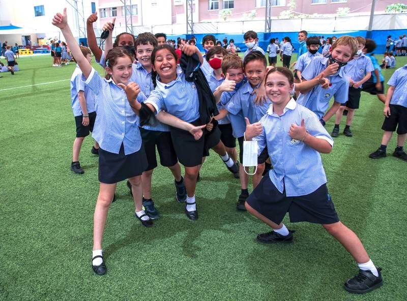 All pupils returned to classes at British School Al Khubairat in Abu Dhabi in April. All photos: Victor Besa / The National