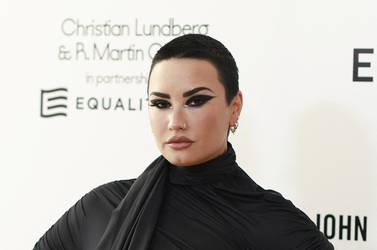 US singer Demi Lovato attends the 30th annual Elton John AIDS Foundation 94th Oscars Viewing Party in Los Angeles, California on March 27, 2022.  (Photo by Michael Tran  /  AFP)
