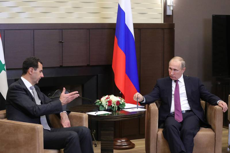 Mr Putin told the Syrian leader he wanted to meet him in advance of a gathering, planned for this week in Russia, with the leaders of Turkey and Iran — two other powers heavily involved in the conflict in Syria. Mikhail Klimentyev / EPA
