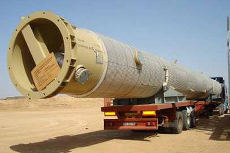 Gas pipeline components destined for Dana's Kurdistan project. The Sharjah-based company has now sold its Kurdish holdings.