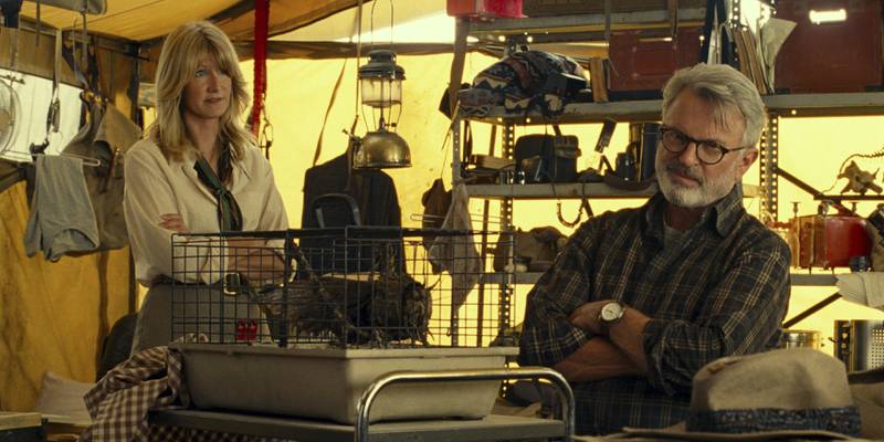 One of 2022's highest-grossing movies, Jurassic World: Dominion, features a cast with an average age of 52.5. Pictured are Laura Dern, left, and Sam Neill. Universal Pictures and Amblin Entertainment via AP