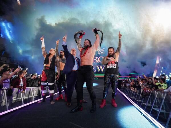 An image that illustrates this article Roman Reigns beats Logan Paul in Riyadh at WWE's 'Crown Jewel' event