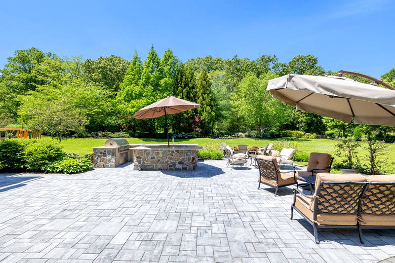 The property comes with expansive gardens. Courtesy Douglas Elliman Realty