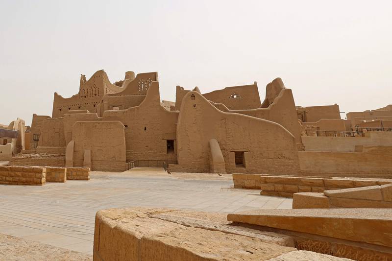 An 18th-century palace built from mud and straw in the historic district of Diriyah on the outskirts of the Saudi capital Riyadh.    AFP