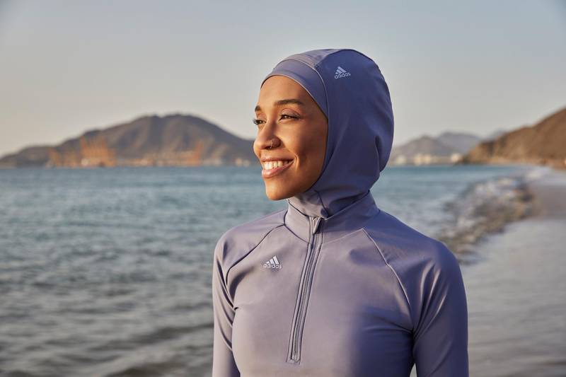 Sudanese-British athlete and activist Asma Elbadawi stars in the campaign for adidas's new collection.