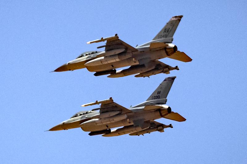 US Air Force F-16 fighter jets. AFP