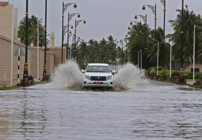 Flooded Salalah streets. Mohammed Mahjoub / AFP Photo
