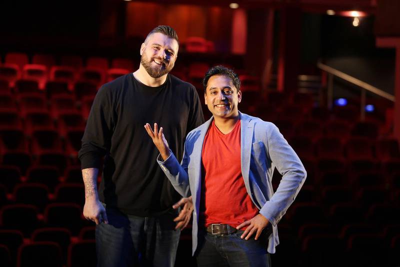 Ray Addison, left, and Salman Qureshi, founders of Dubai Laughing. Pawan Singh / The National