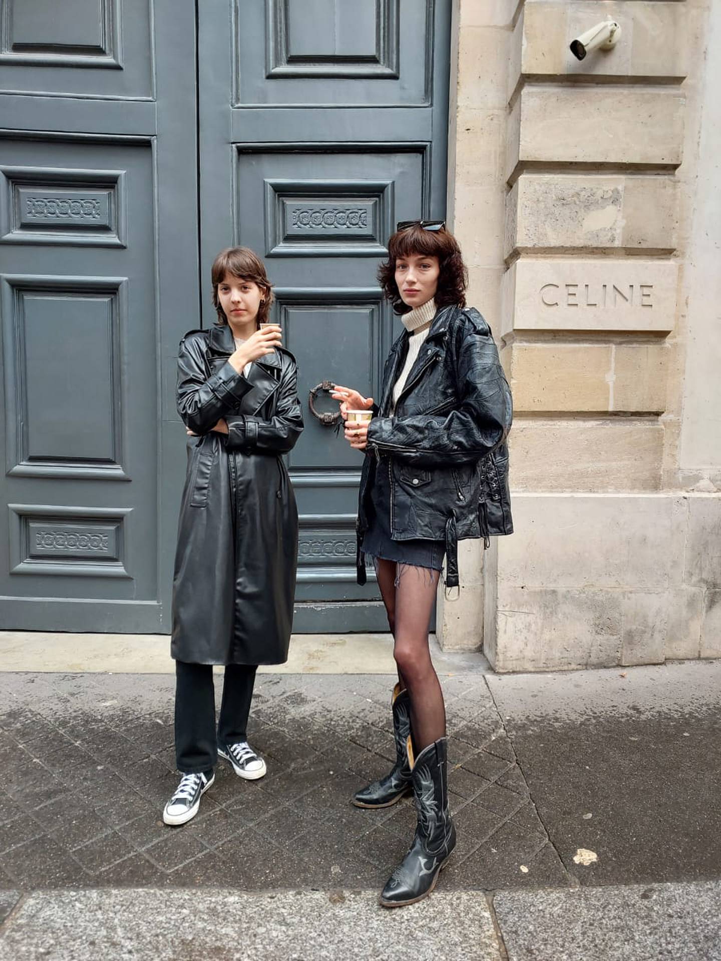 A duo of Parisian women spotted outside Celine. Sarah Maisey / The National