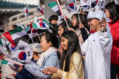 SEOUL, REPUBLIC OF KOREA (SOUTH KOREA) - February 27, 2019: Children participate in a reception at the Blue House.

( Ryan Carter / Ministry of Presidential Affairs )
---