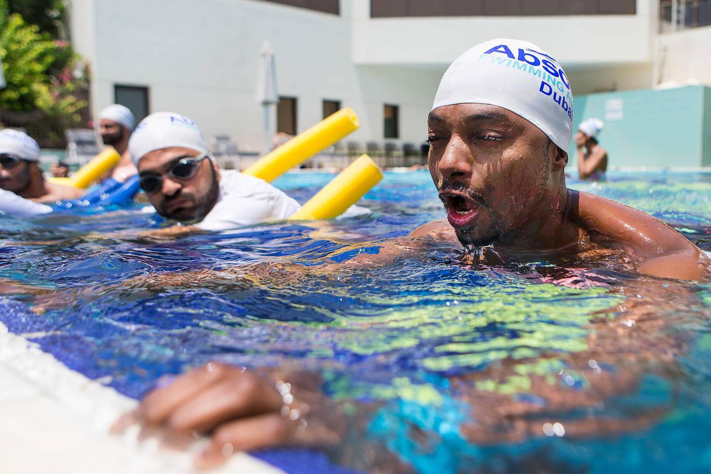 Dubai, United Arab Emirates, April 26, 2017:     Eddie Umar learns how to swim during a class hosted by the absolute swimming academy at the Le Meriden Hotel in the Garhoud area of Dubai on April 26, 2017. Christopher Pike / The NationalJob ID: 94350Reporter: Dana MoukhallatiSection: NewsKeywords: