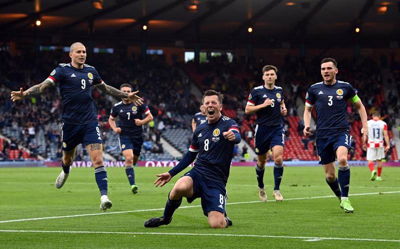 Callum McGregor – 7 Billy Gilmour’s replacement was guilty of wasting possession early on, though he redeemed himself as he scored a great goal from the edge of the box. EPA