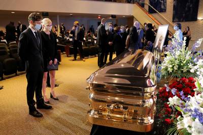 Minneapolis Mayor Jacob Frey pays respect during a memorial service for George Floyd. Reuters
