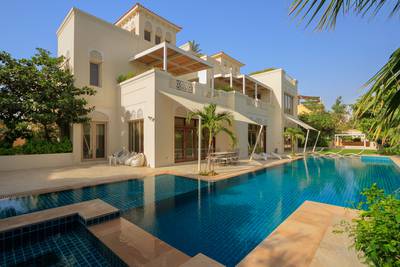 The villas in Al Barari cover 41,000 square feet between them. The master villa comes fully furnished, and the smaller one already has paying tenants. Courtsey Kensington Luxury Real Estate Brokers