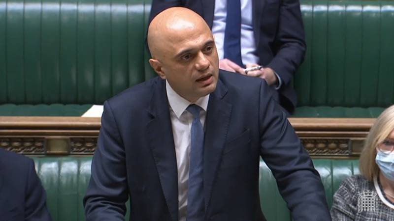 Health Secretary Sajid Javid said he is 'cautiously optimistic' that the Plan B measures can be reduced on January 26. Photo: House of Commons
