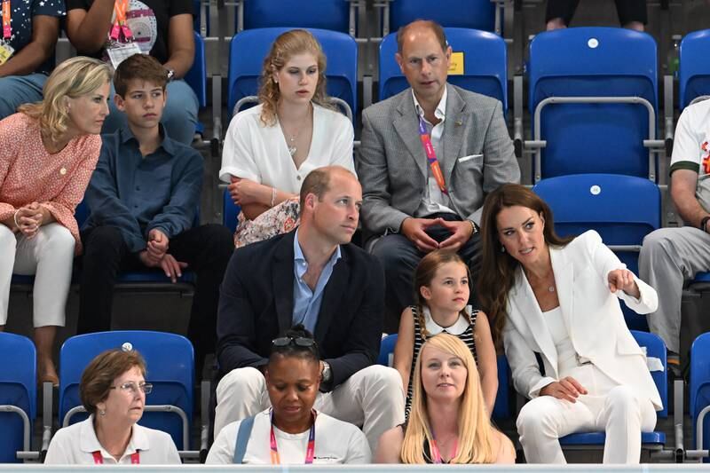 The Cambridges were joined by the Earl and Countess of Wessex, with their children, James, Viscount Severn and Lady Louise Windsor. EPA