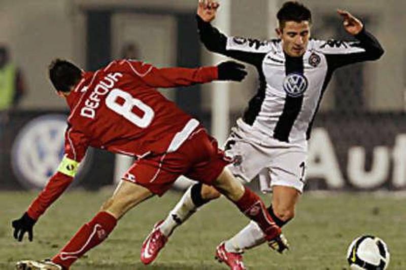 Zoran Tosic, right, in action against Standard Liege in the Uefa Cup.