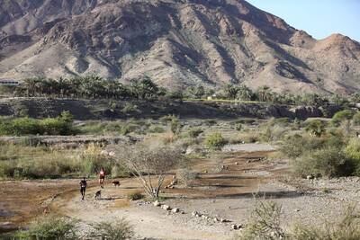 Runners take on the rugged mountains of Hatta.
