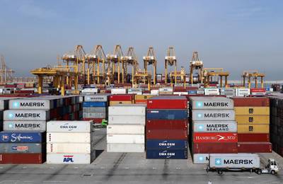 General view of a stock yard of DP World's fully automated Terminal 2 at Jebel Ali Port in Dubai, United Arab Emirates, December 27, 2018. Picture taken December 27, 2018. REUTERS/ Hamad I Mohammed