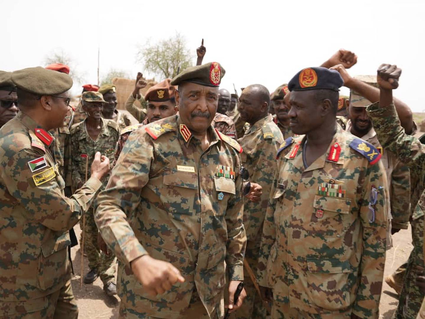 Sudanese military ruler Gen Abdel Fattah Al Burhan while touring an area in eastern Sudan close to the border with Ethiopia on Monday. Photo: Sudanese Armed Forces