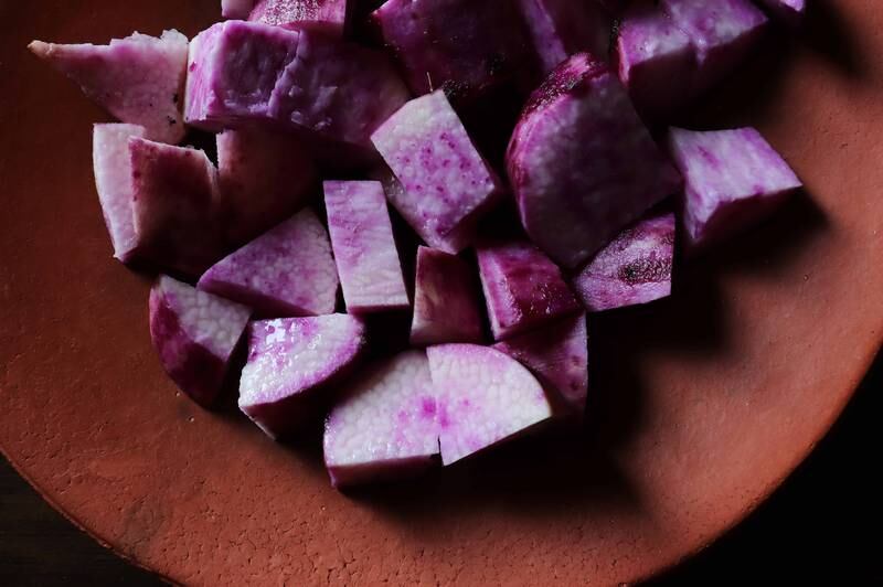 Ube or purple yam has a natural lilac hue. Getty
