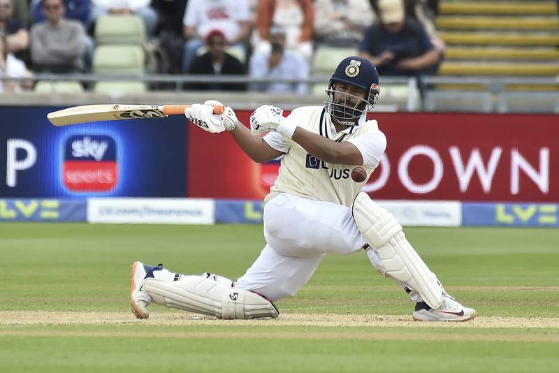 India's Rishabh Pant plays a shot on his way to 57. AP