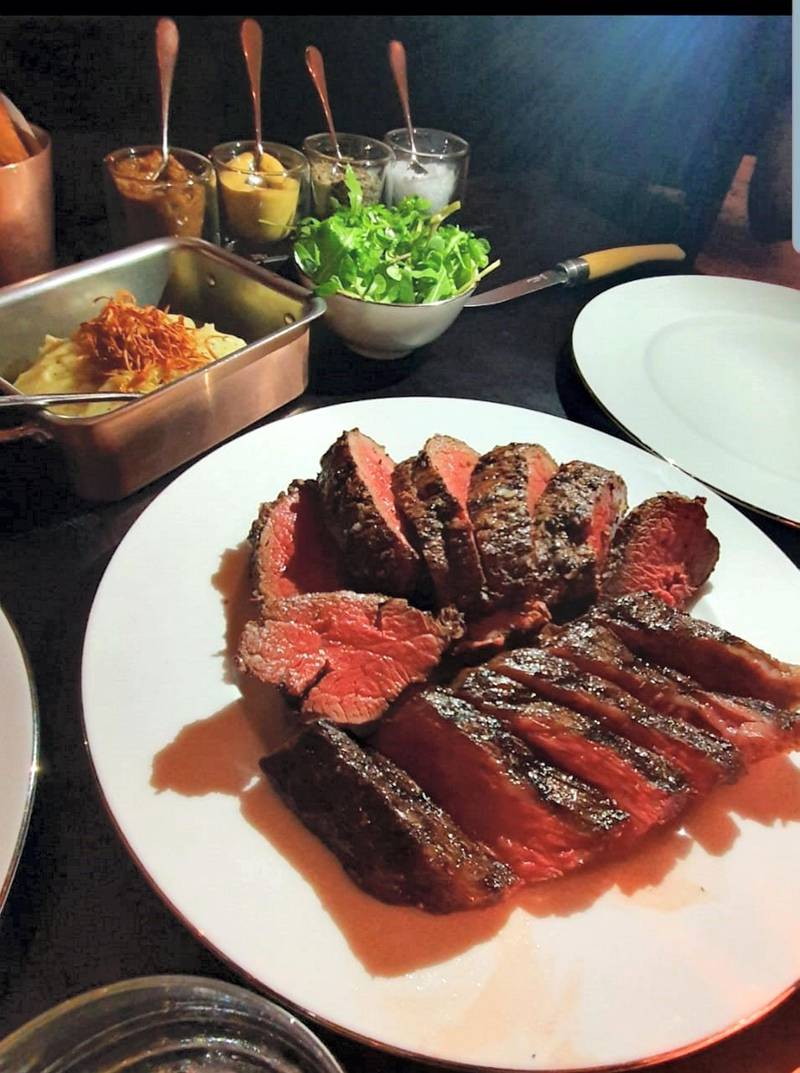 The Denver cut and chateaubriand (background) at Oak Room at Abu Dhabi Edition 