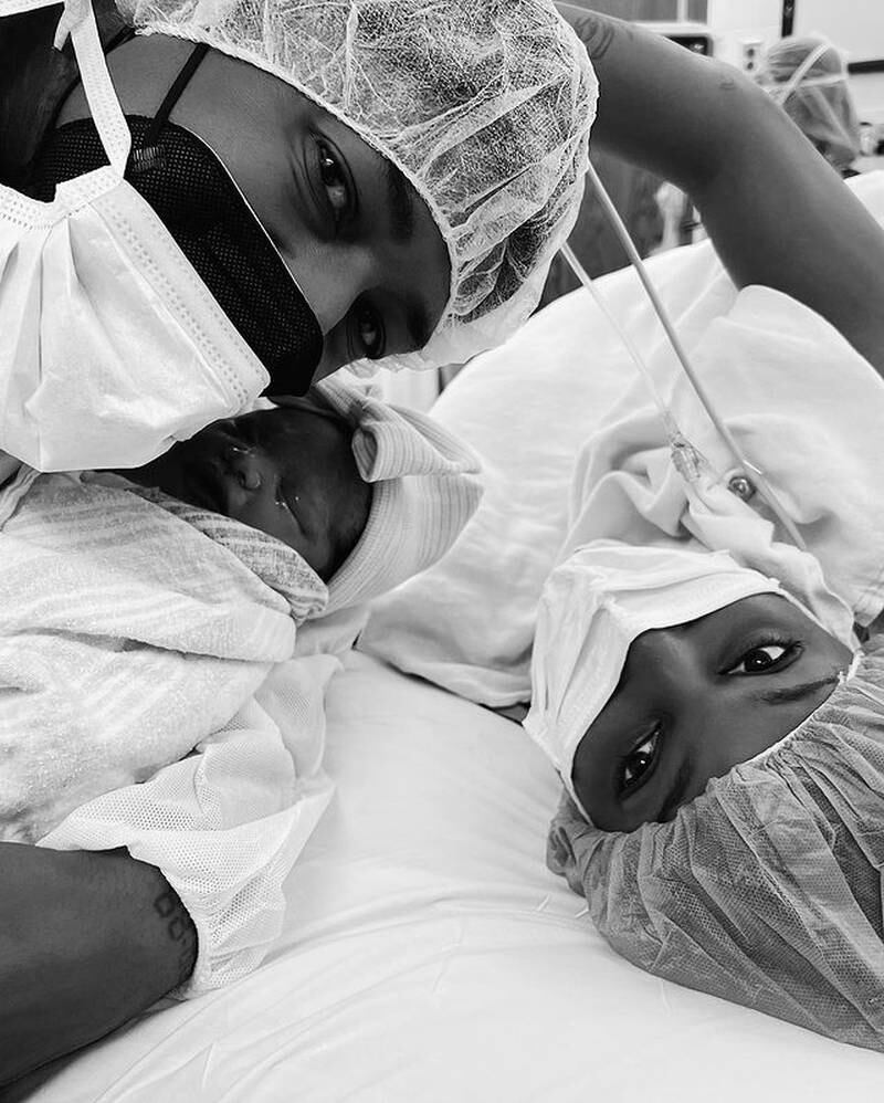 Nick Cannon and Lanisha Cole with their newborn, who is Cannon's ninth child, and the second born this year. Photo: @misslanishacola / Instagram