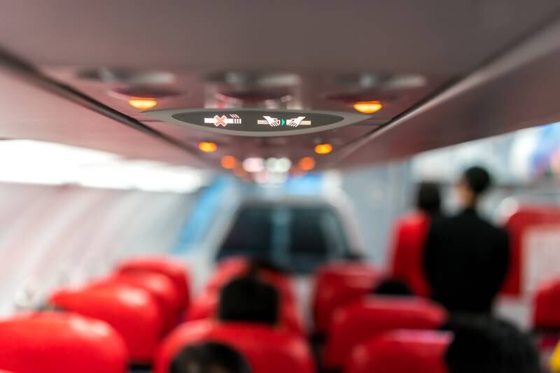 Experts advise passengers keep their seat belts on at all times in case of unexpected turbulence. iStockphoto