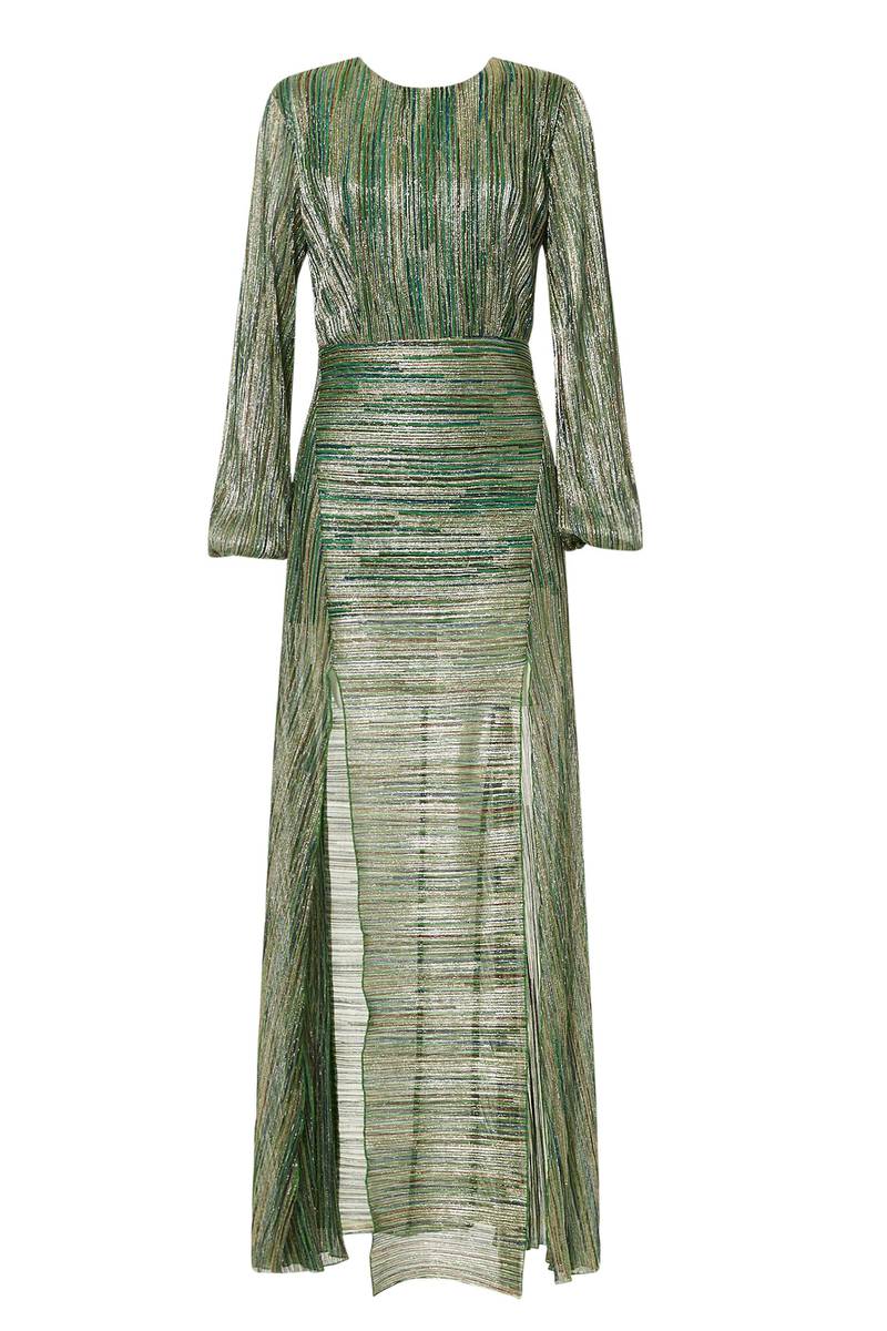 Going for dinner? Keep it elegant with a full length dress. Dh1,600, Rotate at Bloomingdale's. Courtesy Bloomingdale's