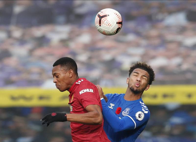 Mason Holgate – 4. Didn’t spot the unmarked Fernandes when the midfielder split the centre-backs to head home. Not soon after, failed to pick up Rashford for United’s second, even if the striker ultimately didn’t get a touch on the ball. Then got booked minutes later for a reckless tackle on Martial. Talented player but not a great day. EPA
