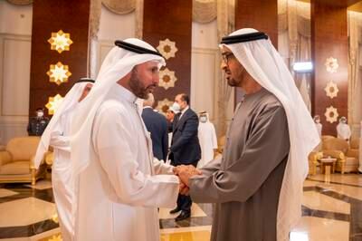 Marzouq Al Ghanim, Speaker of the Kuwait National Assembly, with President Sheikh Mohamed.