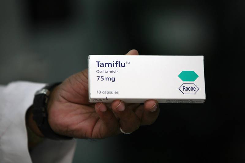 DUBAI, UNITED ARAB EMIRATES - APRIL 29:  Boxes of the antiviral medication Tamiflu which could be used in the treatment of swine flu, at the Rashid Hospital in Dubai on April 29, 2009.  (Randi Sokoloff / The National)  For stock. *** Local Caption ***  RS004-042909-TAMIFLU.jpg