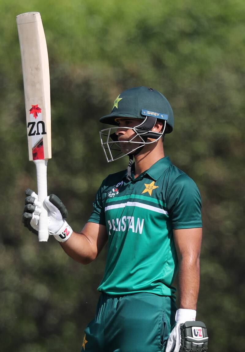 Pakistan's Qasim Akram scored 50 in Dubai.
