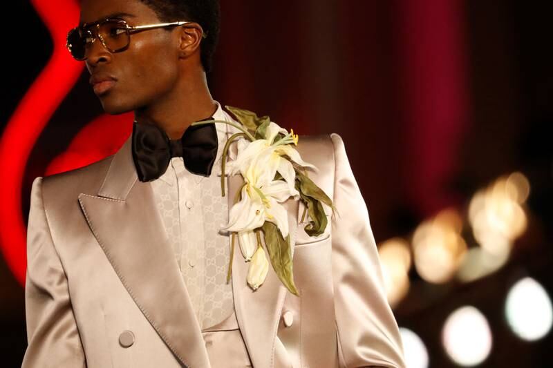 Tuesday's show was Gucci's first physical presentation after two virtual showcases. Reuters