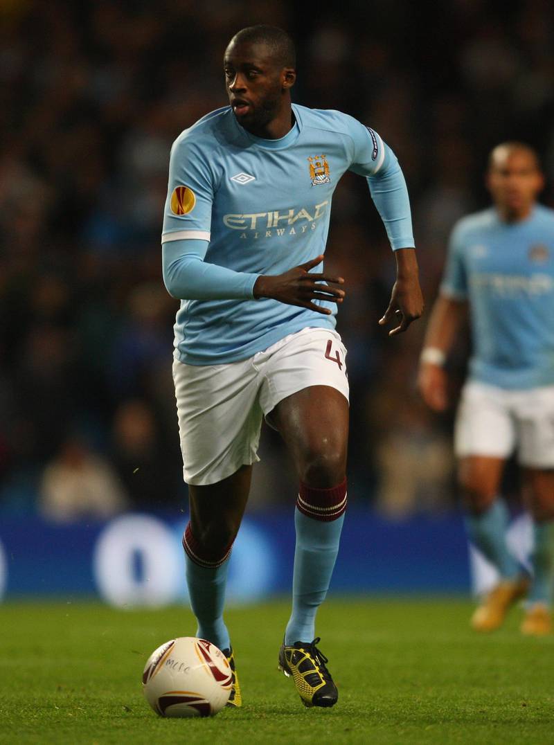 MANCHESTER, ENGLAND - OCTOBER 21:  Manchester City player Yaya Toure in action during the UEFA Europa League Group A match between Manchester City and KKS Lech Poznan at City of Manchester Stadium on October 21, 2010 in Manchester, England.  (Photo by Stu Forster/Getty Images)