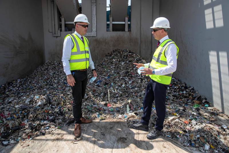 UMM AL QUWAIN, UNITED ARAB EMIRATES. 04 OCTOBER 2020. The newly-opened Emirates Refuse-Derived Fuel plant located in Umm Al Quwain near the border of Ras Al Khaimah. (Photo: Antonie Robertson/The National) Journalist: Kelly Clarke. Section: National.