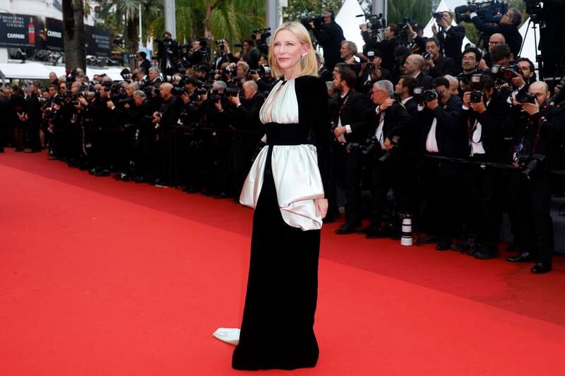 Cate Blanchett in a floor-length Louis Vuitton gown. EPA